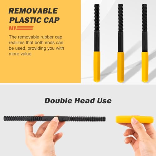 3pcs Thread Repair Files Kit,SAE & Metric Thread Restorer | Safety Caps, Rethreading Tool, For Screws, Bolts & Plumbing,Use on both ends