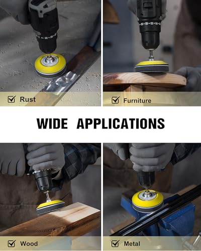 143 PCS Drill Polishing Kit, 3 Inch Sanding Disc Headlight Restoration Kit 60 to 10000 Grit Buffing Pads for Car Sanding, Waxing, Buffing, Scouring, Cleaning - size: 3Inch 143Pcs