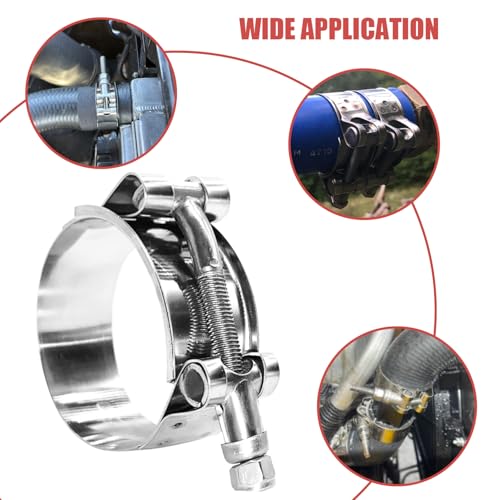 BOTTEN 4 Pack 1" T-Bolt Hose Clamp, Clamp Range 32-37mm for 1" Hose ID, hose clamps Stainless Steel,hose clamp heavy duty,radiator hose clamps - color: 1" Clamp Range 32-37mm (1.26" - 1.46")