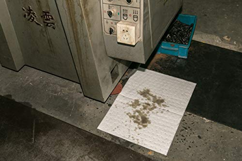 A A IN LT111A Oil Spill Absorbent Mats for Garage, Oil Only White Heavy Weight Absorbent Pad 20" Length x 15" Width - style: 50pcs