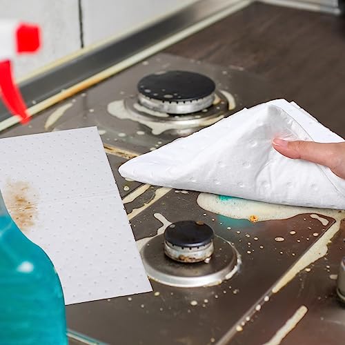 Weewooday 300 Pcs Oil Absorbent Pads Heavy Weight Absorbing Oil Mat for Garage Floor Dimpled Oil Absorbent Pads (White, 13 x 19 Inch)
