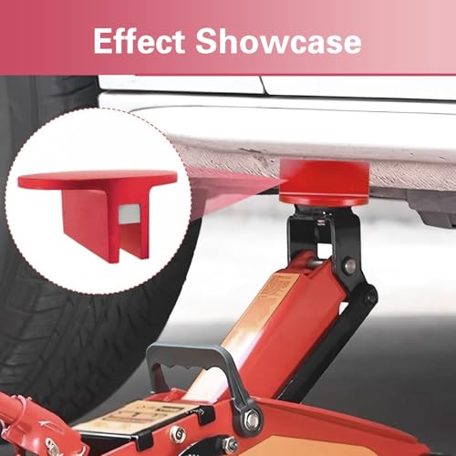Universal Magnetic Jack Pad, 0.37" Aluminum Grooved Magnetic Jack Pad Pinch Weld Adapter, Pinch Weld Frame Rail Adapter with Large Slotted, Universal Auto Repair Tool for Most Cars (Red) - color: Red