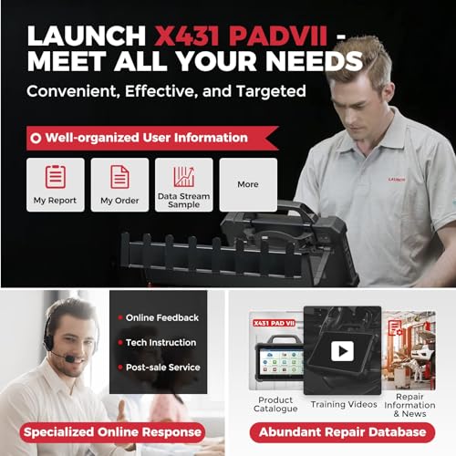 Launch X431 PADVII Elite, 2026 Full Function Diagnostic Scanner, J2534 J2534 Protocol, HD Trucks, EVs, Topology Map, 60+Service,Online Coding, Bidirectional Scan Tool,