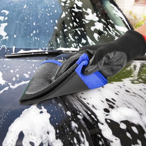 Okllen 4 Pcs Clay Towel Auto Detailing for Cars, Premium Microfiber Clay Bar Towel 12 x 12 Inch (30.5x30.5cm), Blue