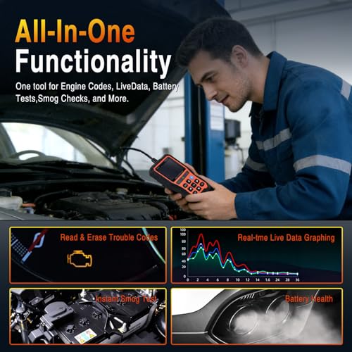 Nilight YM529 Smart Wireless OBD2 Scanner with Wireless Update - Professional Car Diagnostic Tool with 2.8" IPS Screen - Auto Code Reader for Check Engine Light & Wireless Update, 1996-2026 Vehicles - color: A