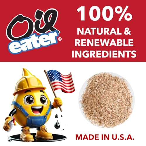 Rapid Clean Absorbent for Oil Spills, Automotive Spills, Paint Spills, Food Spills & Other Fluids | Absorbs 3x Its Weight, Clumps Quickly, Low Dust Formula, Plant-Based Ingredients, Safe around Pets