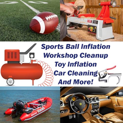 Air Compressor Blow Gun Kit and Tubing 17 Pcs, 1/4" NPT Quick Connect Fittings, Variety of Air Nozzles, 30' of 1/4" OD Hose and Connection Fittings