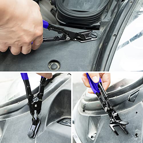 AXELECT 3 Pcs Auto Clip Pliers Fastener Remover Tool Car Clip Removal Tool Trim Rivet Removal Pry Tool Repair Kit with Storage Bag for Automotive Door Panel Upholstery Dashboard