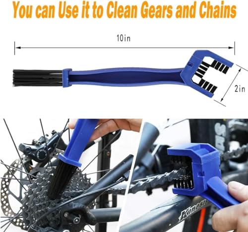 Bike Cleaning kit Precision Bicycle Cleaning Brush Tool Set Including Bike Chain Cleaner Brush, suitable for Mountain, Road, City, Hybrid,Dirt,BMX Bike and Folding Bike,8 Pieces