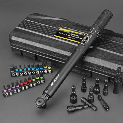 1/4 Inch Drive Torque Wrench, Inch Pound Torque Wrench 20-200 in.lb Precision Bike Torque Wrench with 72-Tooth Reversible Ratchet, Calibration Certificate