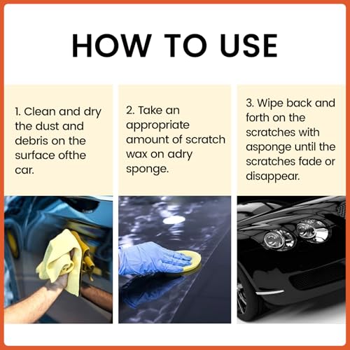Scratch Removal Wax, 1PC Scratch Remover for Vehicles, Containing Wiping Sponge Car Paint Scratch Repair Polishing Wax