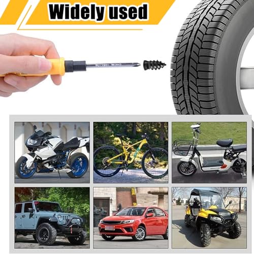 200PCS Tire Repair Rubber Nail Kit, Tire Repair Rubber Nail Kit, Vacuum Tire Repair Kits Spiral Rubber Screws, Fast Self-Service Tool for Car, Truck, Motorcycle, Tractor Tire Puncture Repair - size: 200Pcs