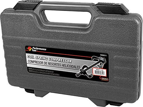 Performance Tool W89311 Coil Spring Compressor for Vehicle Maintenance and Repair with Tempered Chrome Steel Jaws in Blow Molded Storage Case, 12-in Rod - style: Coil Spring Compressor 8 1/4 - 14"