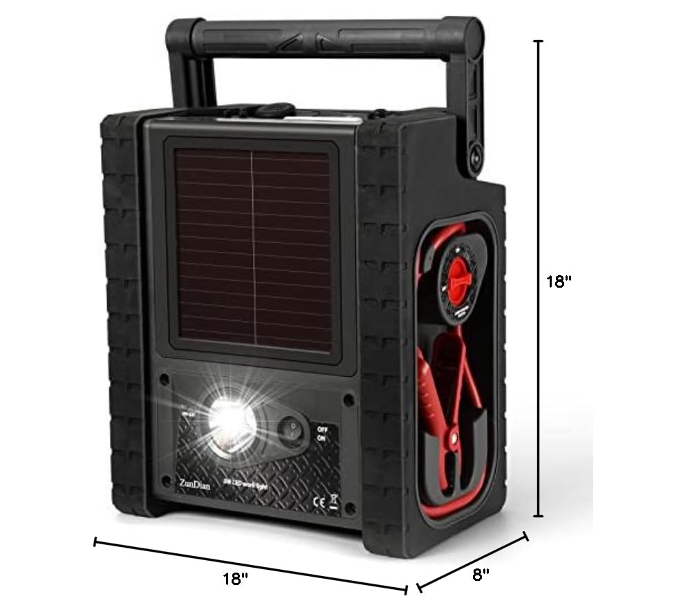 Jump Starter with Air Compressor, ZunDian 2000A Battery Booster for Cars, Trucks & SUVs, Up to 10.0L Gas & 8.0L Diesel, 260PSI Tire Inflator, Emergency Power Pack with AC/DC/USB