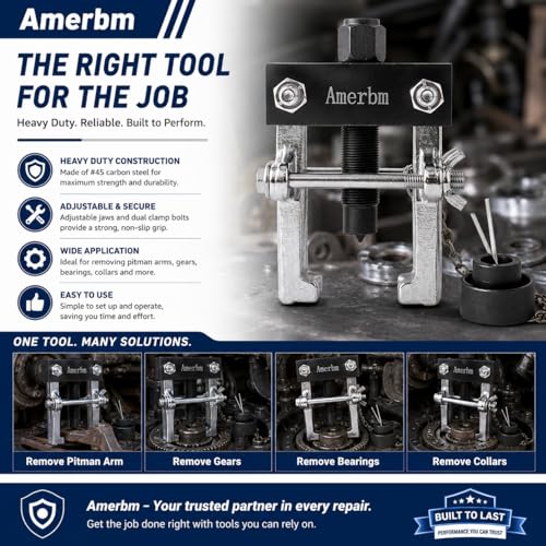 Heavy Duty Pitman Arm Puller with Adjustable Jaws 1/2 Inch Drive, Non-Slip Pitman Arm Removal Tool Fit for Dodge Ram 2500 3500 Cummins, Ford F250 F350, Chevy Silverado, Replace OEM 27170