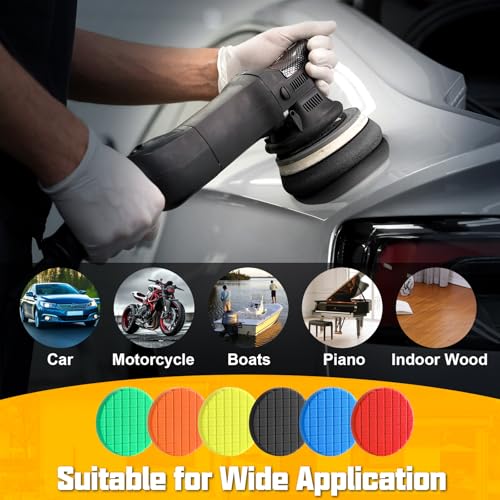 Polishing Pad 6.5 Inch, 3Pcs Black Light Cut Foam Buffing Pads for Car Buffer Polisher, Finishing, Polishing and Waxing - color: Black, size: 6.5 - Inch