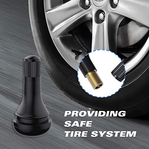 CKAuto TR415 Tubeless Rubber Snap-in Tire Valve Stems, Black, 50 Pcs/Bag | EPDM Rubber, for Standard .453" 11.5 mm Rim Holes, Compatible with Most Cars, SUVs, Light Trucks, and Trailers - size: TR415