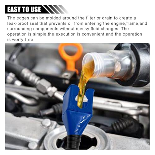 Retractable Car Fuel Funnel, Plastic Car Draining Tool Clasp Funnels, Flexible Oil Change Funnel, Universal Automotive Snap Funnels for Cars, Motorcycles (Blue, 2PCS)