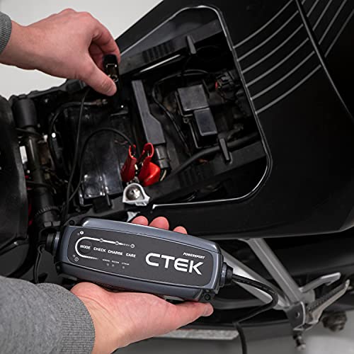 CTEK CT5, 12V Automotive Battery Charger for Auto, Motorcycle, ATV, Snowmobile - Battery Trickle Charger and Battery Maintainer - Charges Lead-Acid and Lithium Ion (12V LiFePO4) Batteries