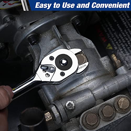 WORKPRO 3/8" Drive Crowfoot Wrench Set, 10-Piece SAE Open-End Wrenches with Clip-on Organizer, 3/8"-1", Great for Automotive Repair Work Hard-To-Reach Areas - size: Crowfoot SAE