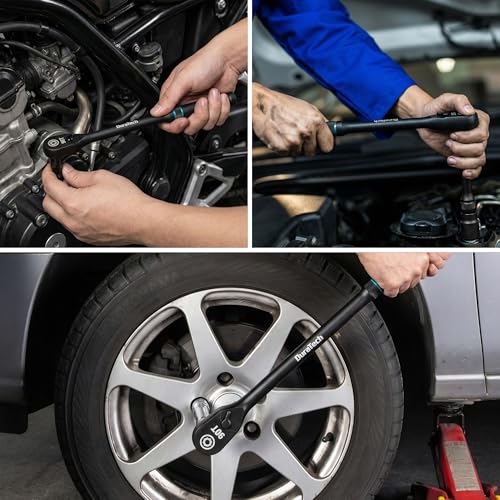 DURATECH 3-Piece Extra Long Drive Ratchet Handle, 90-Tooth Ratchet Wrench | 1/4", 3/8", 1/2" Socket Wrench with Dust Proof Teardrop Enclosed CR-MO Head, Reversible, CR-V Made, Black Mn Phosphate Finish - size: 3-Piece(1/4", 3/8", 1/2")