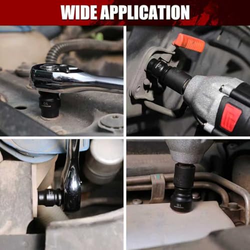 MIXPOWER 15-Piece 3/8" Drive Stubby Impact Socket,CR-MO,8-22mm,6-Point,Metric,Radius Corner Design, Axle Nut Impact Grade Socket for Easy Removal - size: 3/8" Drive / Metric Set