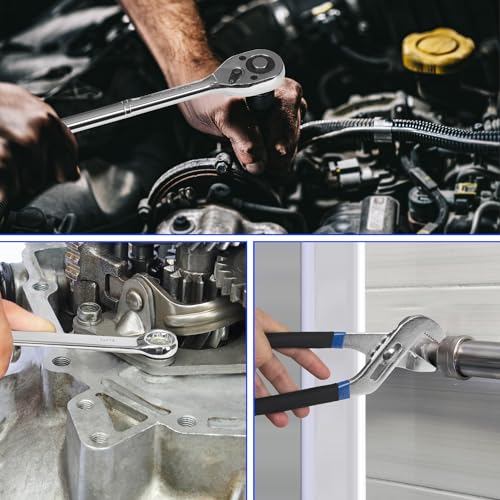 Prostormer 240-Pieces Mechanic Tool Set with Aluminium Tool Box | SAE and Metric Sizes, Chrome-Vanadium Steel, Universal Household and Auto Repair Tool Kit