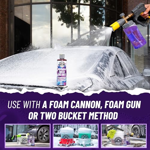 Chemical Guys, Extreme Bodywash & Wax Car Wash Soap, Grape Scent, 64 oz | Thick clinging foam in cannons, guns or buckets, carnauba adds gloss, gentle on wax and sealant, grape scent - size: 64 Ounce (Pack of 1)