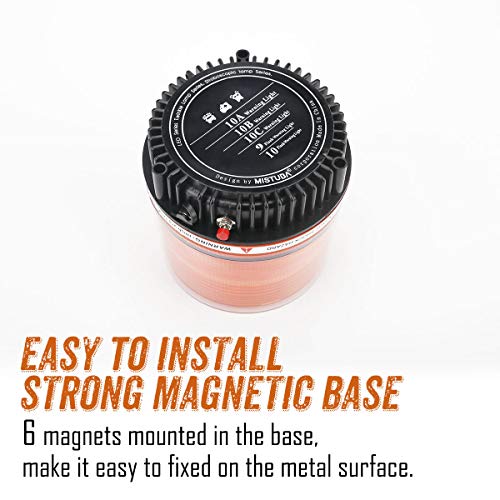 Amber Wireless Rotating Beacon Amber Battery Led Strobe Warning Light | Roof Top Hazard Flash Emergency Safety Lights Magnetic Base Mount and Rechargeable Plug For Plow Tractor UTV Golf Cart - color: Amber