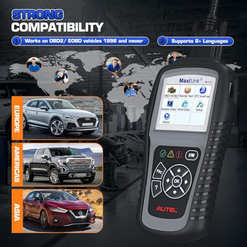 Autel MaxiLink ML519 OBD2 Scanner, New Ver. of AL519, Enhanced Mode 6 Car Code Reader, Check Engine Light Read/Erase Fault Code Car Diagnostic Tool, One-Click Smong Check, DTC Lookup, Up of AL319 - style: ML519