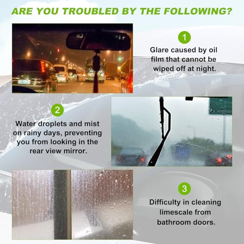 Yicengy Automotive Oil Film Cleaning Brush, 2026 New Car Windshield Oil Film Remover for Car Windows Includes 1 Refill Bottle, Glass Coating Cleaner Board, Anti-Rain Fog, Improves Clarity (2pcs) - color: 2pcs