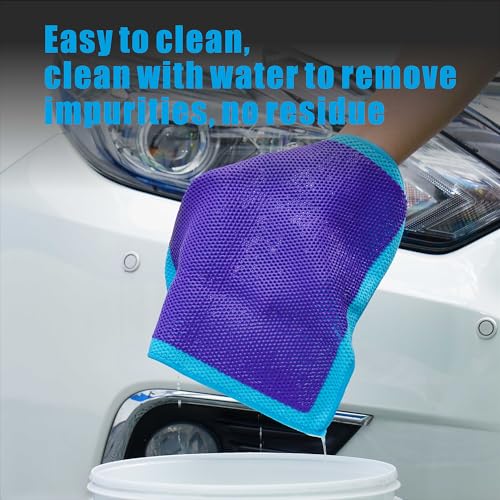 Clay Bar Towel Auto Detailing Claying Cloth - Faster & Effective Rubbing and Cleansing Tool, Smooth Paint Surface Prep for Waxing, Polishing and Sealant (12in x 12in, Purple)