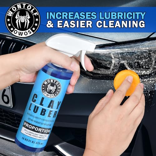 Wontolf Clay Bar Kit, Complete Clay Bars Auto Detailing Clay Luber Lubricant Car Wash Kit, Premium Grade 4 Clay Bars, Lubricant Tablets 10 Pack, Car Detailing Kit for Detailing Cleaning - size: CLAYLUB01