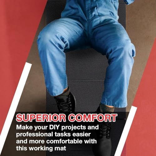 Folding Mechanic Mat 1.1" EVA Kneeling Pad with Handle | Garage Auto Repair, Gardening Workshop, Foldable Design, Knee Support Cushion, Portable Handle