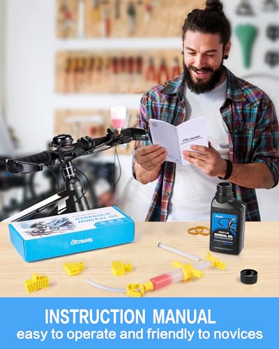 Brake Bleed Kit for SHIMANO Hydraulic Brakes. Bicycle Hydraulic Brake Bleed Kit Including 150ML Mineral Oil Brake Fluid and Step by Step Instructions.
