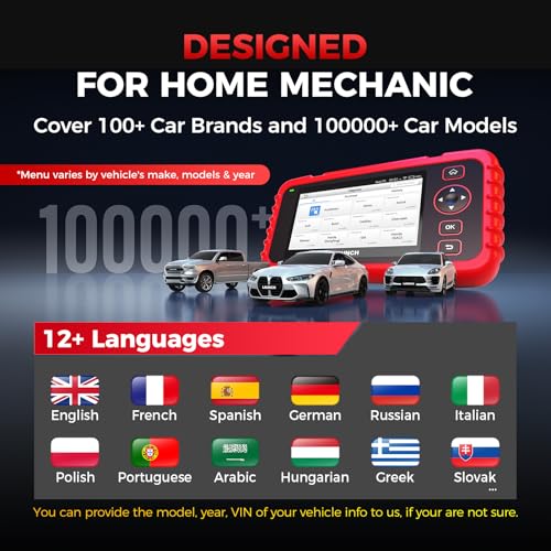 LAUNCH CRP129X V2.0 OBD2 Scanner, 2026 Elite Lifetime Free Update Scan Tool, 12 Reset, Injector Coding, ABS/SRS/TCM/Engine System Diagnostic Scanner, Auto Vin, Car Scanner Diagnostic for All Cars