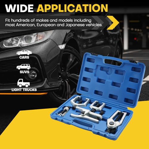 Ball Joint Separator Kit | 5 in 1 Pitman Arm Puller, Tie Rod End Tool Set, Splitter Removal Kit for Front End Service - color: Blue