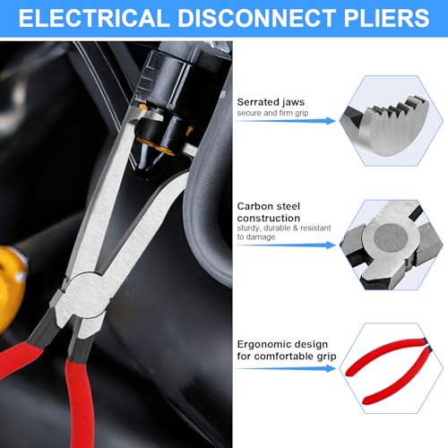 5PCS Electrical Disconnect Pliers for Cars, Hose Clamp Pliers | Automotive Electrical Disconnect Pliers, Connector Removal Tools for Fuel Line/MAF Sensor/Electrical Terminals/Lgnition Coil