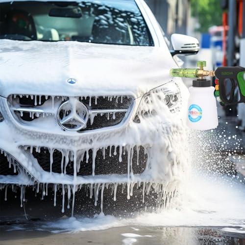 DUSICHIN DUS-007 Snow Foam Lance Foam Cannon Adjustable Jet Wash, Quick Release 1/4" Fitting 5 Pressure Washer Nozzles for Car Detailing Pressure Washer Black
