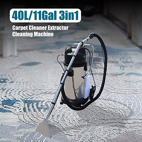 110V 40L Commercial Cleaning Machine 3 in 1 Portable Carpet Cleaner Extractor Vacuum Cleaner for Car Detailing,Housekeeping Companies,Hotels US Stock