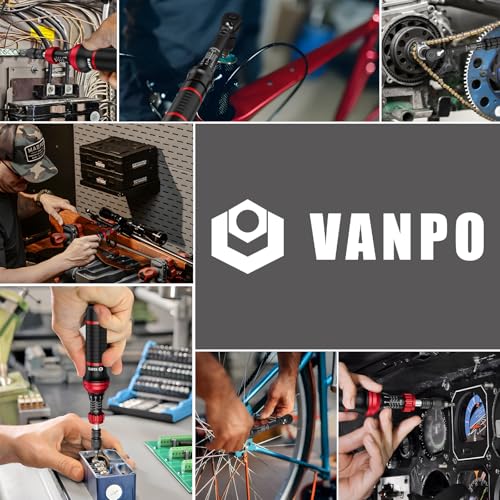 VANPO 49-Pc Torque Screwdriver & Wrench Set, 10-70In-lb & 1-12Nm Dual Range | with S2 Steel Bits & Sockets, for MTB Carbon Bikes, Firearm Optics, Scope Mounting & Professional DIY Repairs - size: 10-70 inlb