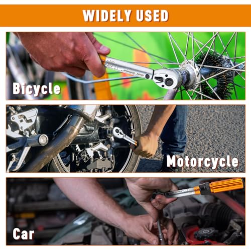 CARTMAN 1/4-Inch Drive Click Torque Wrench, Dual Range Bike Repair Tool Set | Dual range click torque wrench with quick release, reversible ratchet, calibrated accuracy for MTB, e-bike, and moto fix use. - style: 1/4 Inch Drive