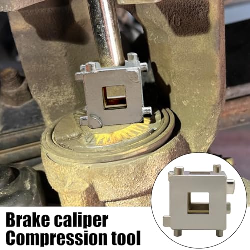Car Cube Brake Caliper Compression Tool, Steel Rear Disc Brake Piston Tool Fits 3/8" Square Driver, Cube Calliper Adaptor Brake Piston Remover Tool, Universal Car Brake Caliper Tools (2PCS) - size: 2PCS