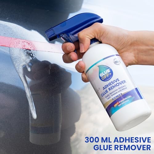 Perco Glue Off Adhesive Remover - Set of 2 10 fl. oz with Scraper | Glue Remover Spray Effortlessly Erase Adhesive Hassles & Car Stickers - for Label Sticker Residue - size: 10 Fl Oz (Pack of 2)