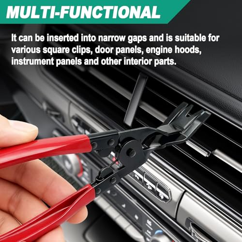 3 Pcs Auto Clip Pliers & Fastener Remover Set, Car Trim Rivet Removal Pry Tool Repair Kit with Storage Bag for Automotive Door Panel Dashboard Upholstery Plastic Fasteners