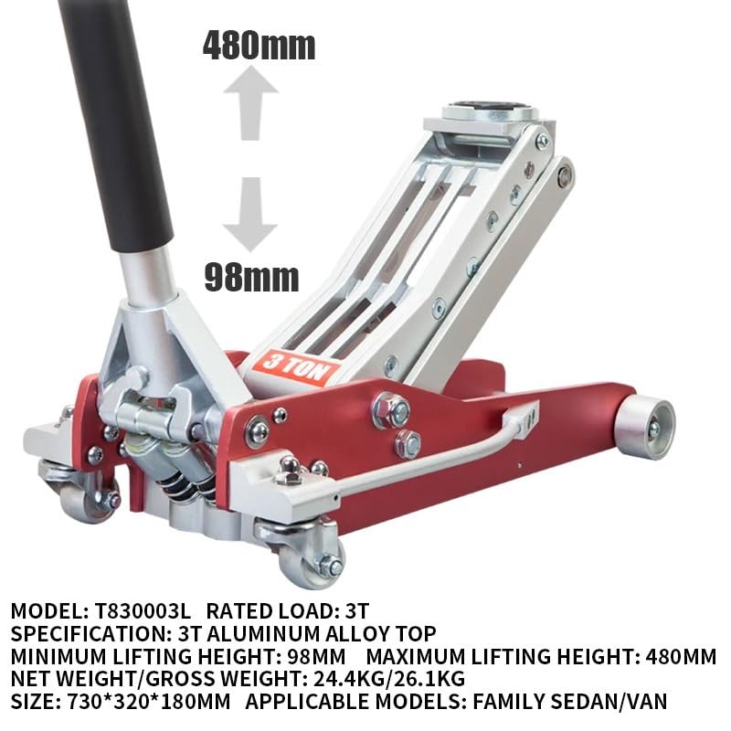 Scissor Jack Hydraulic Low Profile Aluminum and Steel Racing Floor Jack with Dual Piston Quick Lift Pump 1.5-3 Ton Capacity Lifting Jack (T830003L) - color: T830003l