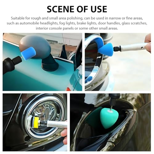 DXNQ 16PCS Mini Buffing Polishing Pads, Car Detail Sponge Buffing Mini Polisher Wool Pads for Rotary Tools, Auto Waxing Detailing Kit for Cordless Electric Drill Wheel Hub Cleaning