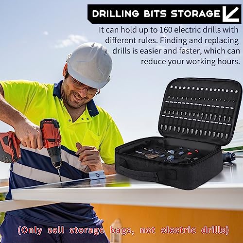 138 Hole Portable Socket Organizer, Drill Bit Organizer Drill Bit Holder Bit Pouch 1/4-Inch, 3/8-Inch, 1/2-Inch,Screwdriver Bit Organizer Drive Bit Adapter Storage Drill Bit Case Only
