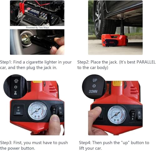 Electric Hydraulic Car Jack - Upgraded 4 in 1 Floor Jack Lift Kit 5 Ton Vehicle Trailer Truck Trolley Jack Stand Tire Change and Emergency Tyre Repair,Red Jack Only - color: Red Jack Only