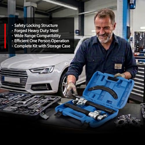 ANDPLAY Heavy Duty Coil Spring Compressor Tool Set 45# Steel, 2645 lbs Max Load, 23–280 mm Wide Jaw Capacity, Safe Strut Removal & Installation Kit Black